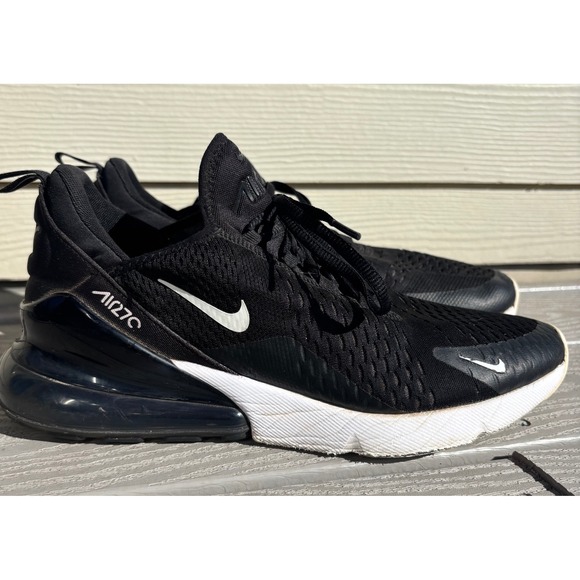 Nike Air Max 270 Black White Athletic Sneakers Men's Size 12 AH8050-002 - Picture 1 of 10